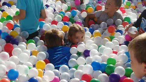 Children drown in colored balls