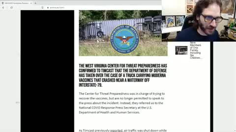 Truck carrying Moderna jabs crashes-Dept. of Defense in Hazmat show up!