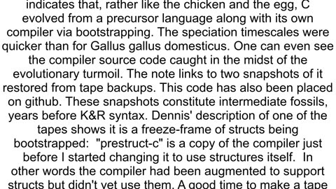 How was the first C compiler written