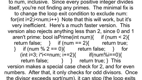 i39m writing a cpp program to print all prime numbers between two numbers Program is running succe