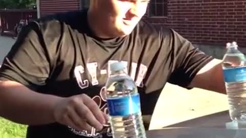 Man Chugs Three Water Bottles In Five Seconds