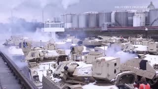 Abrams tanks and other US military equipment have arrived