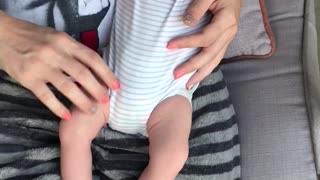 Cute Startled ticklish baby