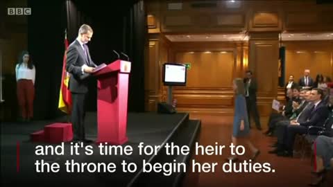 Spain's princess delivers her first speech - BBC News