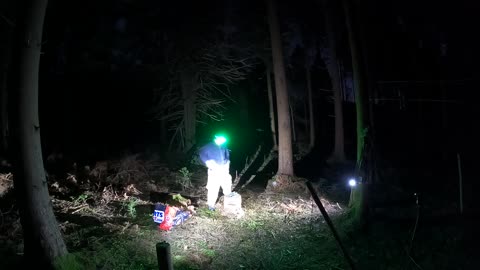 Geting the axe ready to chop firewood. Nightlapse20th Jan 2023
