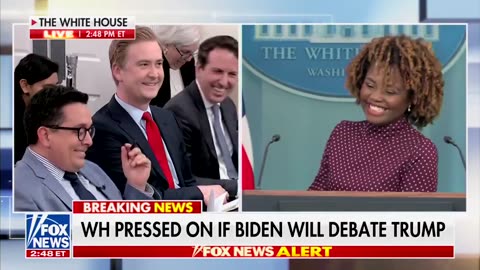 KJP Struggles To Answer Peter Doocy's Questions On Biden Debating Trump