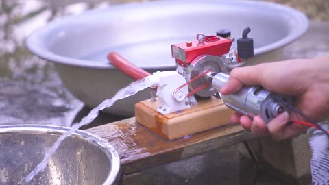 How to make a Mini Water Pump with Engine
