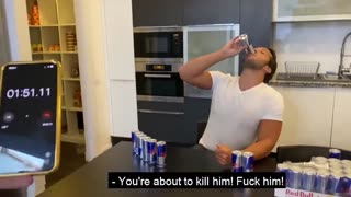 TRISTAN TATE SHATTERS THE RED BULL DRINKING *WORLD RECORD*