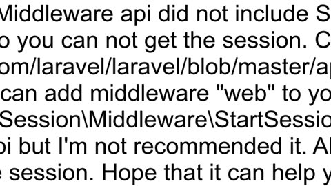 Session not working in Laravel API