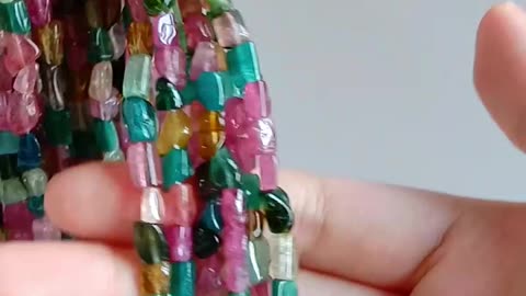 Colorful Tourmaline Rubellite Apyrite Bracelet Necklace DIY Jewelry Making Beadwork Design