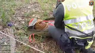 Rescatan a un hombre que cayó a un abismo en Santander la semana pasada