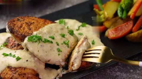 Chicken Steak with White Sauce Recipe by food vision