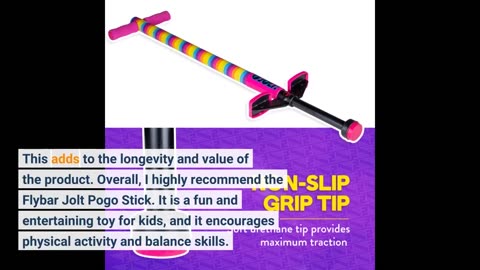 Skim Comments: Flybar Jolt Pogo Stick for Kids Ages 6+, 40 to 80 Pounds, Perfect for Beginners,...