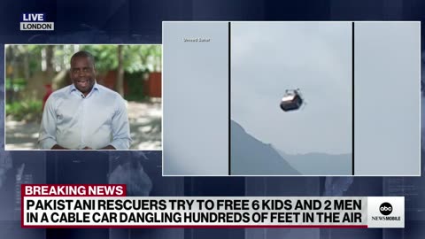 Rescue underway for children dangling from cable car in Pakistan | ABCNL 22/08/2023