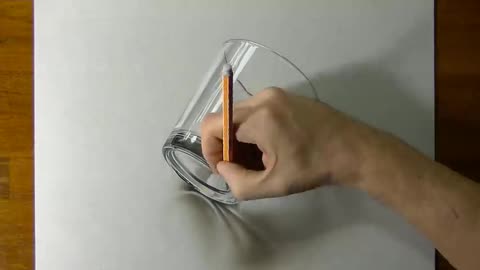 Drawing of a simple glass - How to draw 3D Art