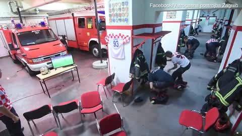 Croatian firefighters on call seconds before winning penalty