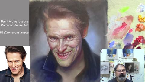 Live oil painting - Willem Dafoe