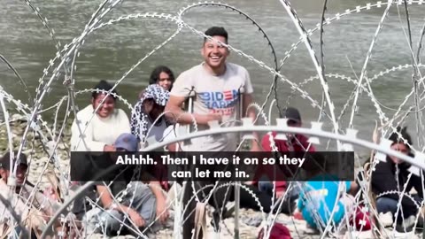Guy Entering US Illegally Explains Why He's Wearing A 'Biden-Harris' T-Shirt (Put This In A GOP Ad)