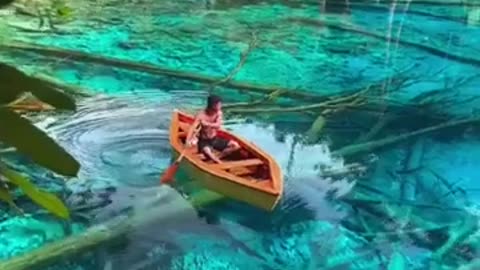 One of the clearest lake in the world. 📍Paisupok lake, Banggai islands, Indonesia 🇮🇩