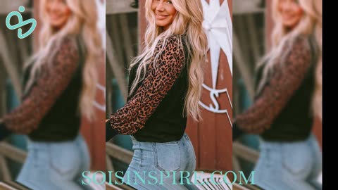 Leopard Print Long Sleeve Ribbed Knit Blouse #TrendyTops #FallFashion #FashionAddict #StyleIcon