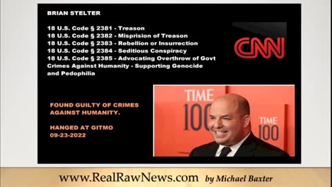 CNN'S BRIAN STELTER EXECUTED AT GITMO FOR CRIMES AGAINST HUMANITY