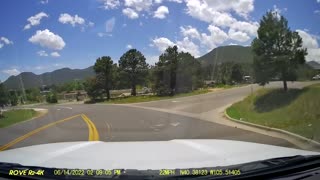 Driving in Colorado 1 - Deer in the street - Estes Park