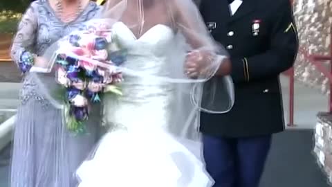 Soldier gives mom the best gift on her wedding day