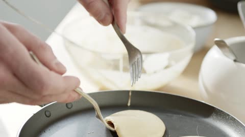 Flipping a PanCake from the Pan Using Fork