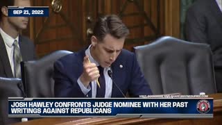 Josh Hawley Confronts Judge Nominee With Her Past Writings