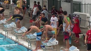 Swimming Relay Race Dive Bomb