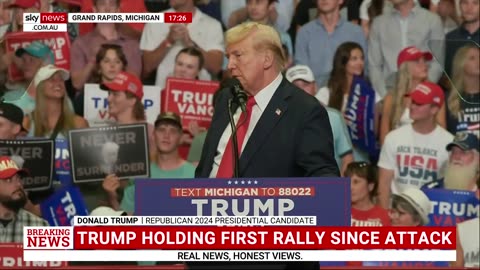 I shouldn’t be here’_ Donald Trump speaks at Michigan rally a week after ‘evil attack’