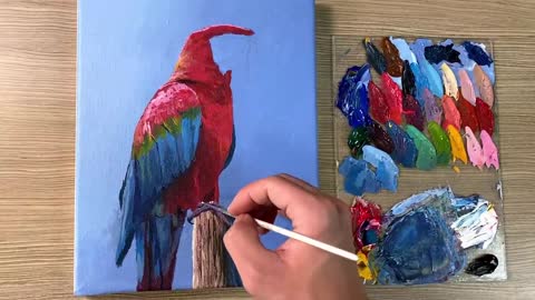 Acrylic Painting Parrot Bird_p27