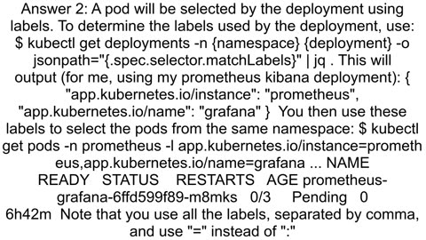 Listing pods associated with a deployment