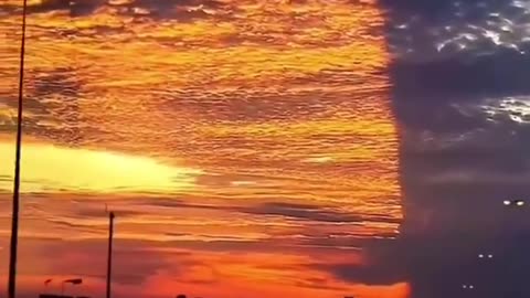 There was a "matrix failure" in Florida. The sunset divided the sky into two parts