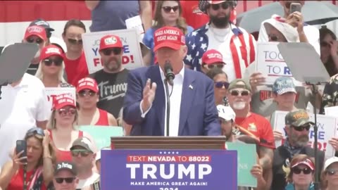 President Donald Trump addresses Nevada voters