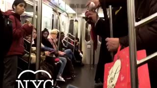 Mta magician man in black outfit does magic