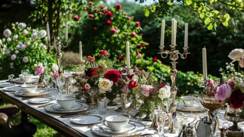Table in the Rose Garden • Elegant Piano Music • Tablescape Ideas Inspiration • Quintessential Home