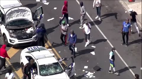 Philadelphia Police Cars Destroyed