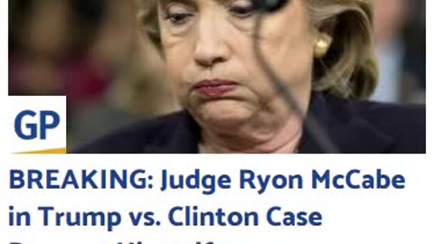 The second judge to recuse in this case. Judge Ryon McCabe in Trump vs. Clinton Recuses Himself