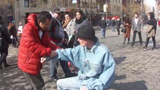 Luodong Briefly Massages White Man In Jean Jacket