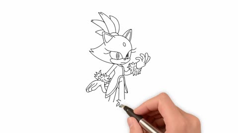 How to Draw Blaze The Cat from Sonic The Hedgehog Easy Step Tutorial PART 1