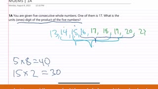 Math Olympiad for Middle School | 2005 | Division M | Contest 1 | MOEMS | 1A