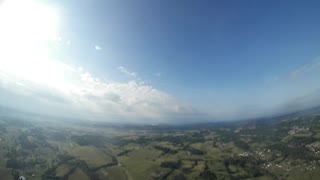 Adventurous people have breathtaking hot air balloon ride