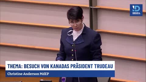 Christine Anderson calls out Justin Trudeau at EU Parliament