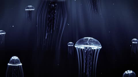 Calming Jellyfish With Music & Ocean Sounds