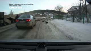 Truck's Load Rolls into Oncoming Traffic