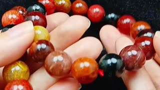 Gemstones Large High Grade Crystal Genuine Natural Colorful Rutilated Quartz Bracelet 03