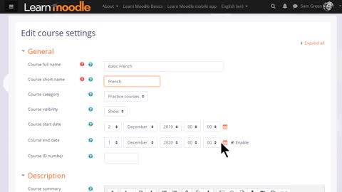 How to layout a course in Moodle e-leaning