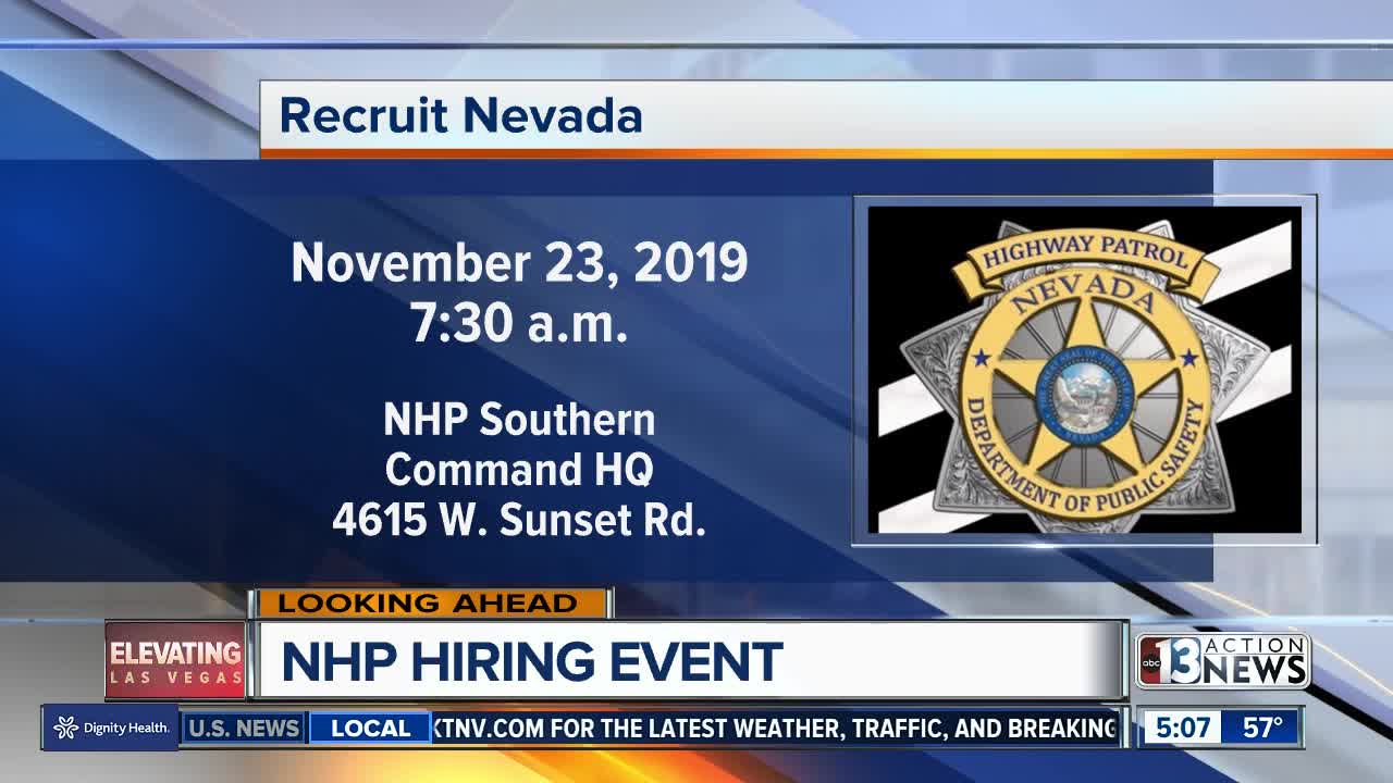 Nevada Highway Patrol hiring event on Saturday