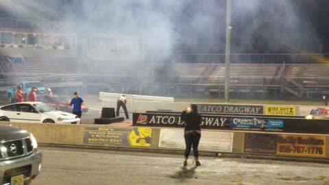 Insane RX-7 has a close call at Atco Dragway during test n tune